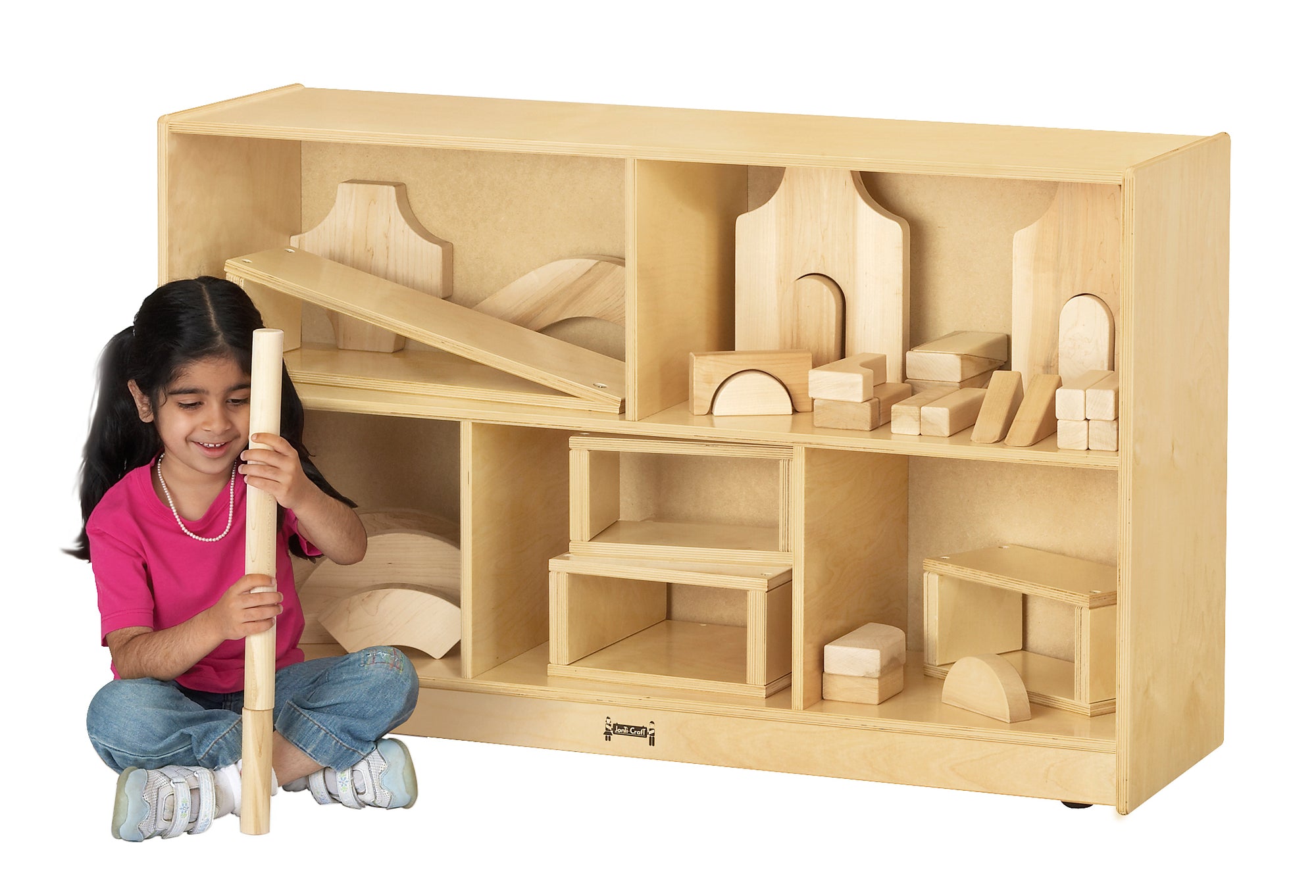 #59702 Jonti-Craft® Unidad de almacenamiento móvil individual baja - Parte posterior magnética para escribir y borrar