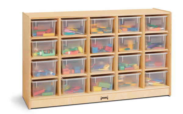 #59716 Jonti-Craft® 20 Cubbie-Tray Mobile Storage - with Clear Trays - Plywood Back