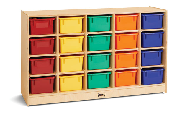 #59717 Jonti-Craft® 20 Cubbie-Tray Mobile Storage - with Colored Trays - Magnetic Write-n-Wipe Back