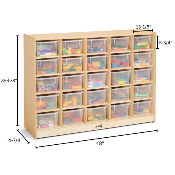#277 Jonti-Craft® 25 Tray Mobile Cubbie With Clear Trays