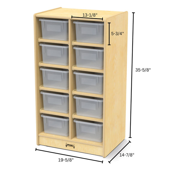 #368 Jonti-Craft 10 Tray Mobile Storage With Clear Trays