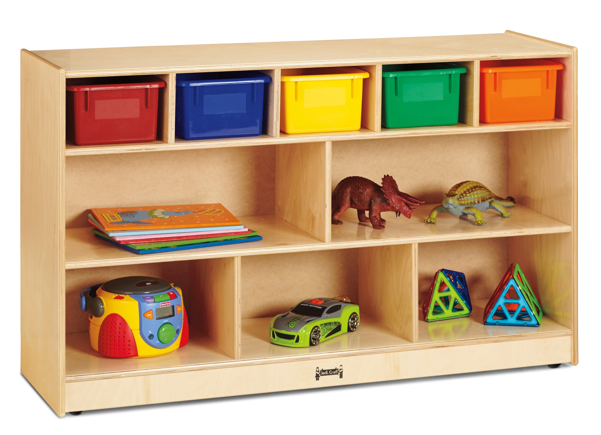 #417 Jonti-Craft® Low Combo Mobile Storage Unit - with Colored Bins