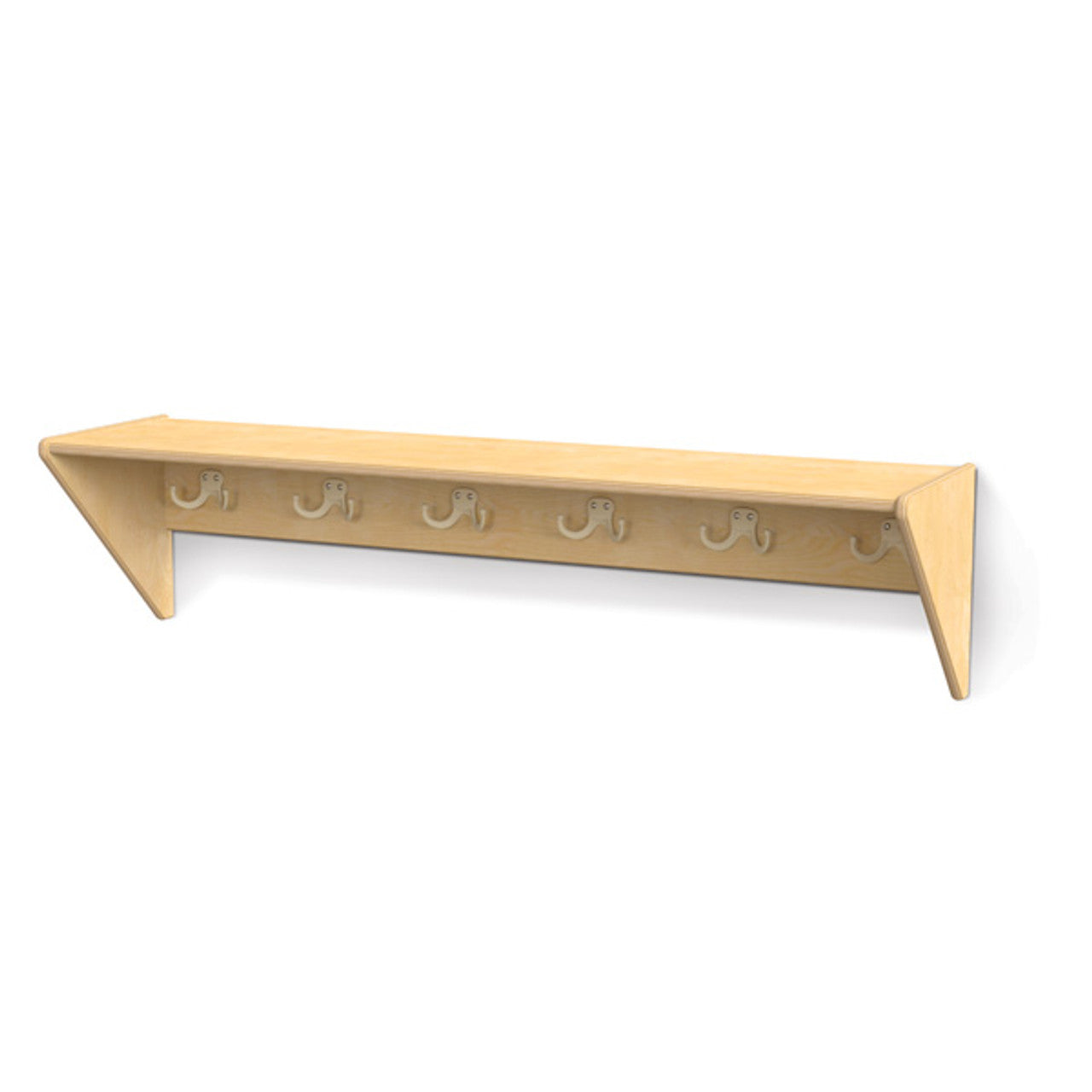 #59758 Jonti-Craft® Wall Mount Coat Shelf - 6 Hooks