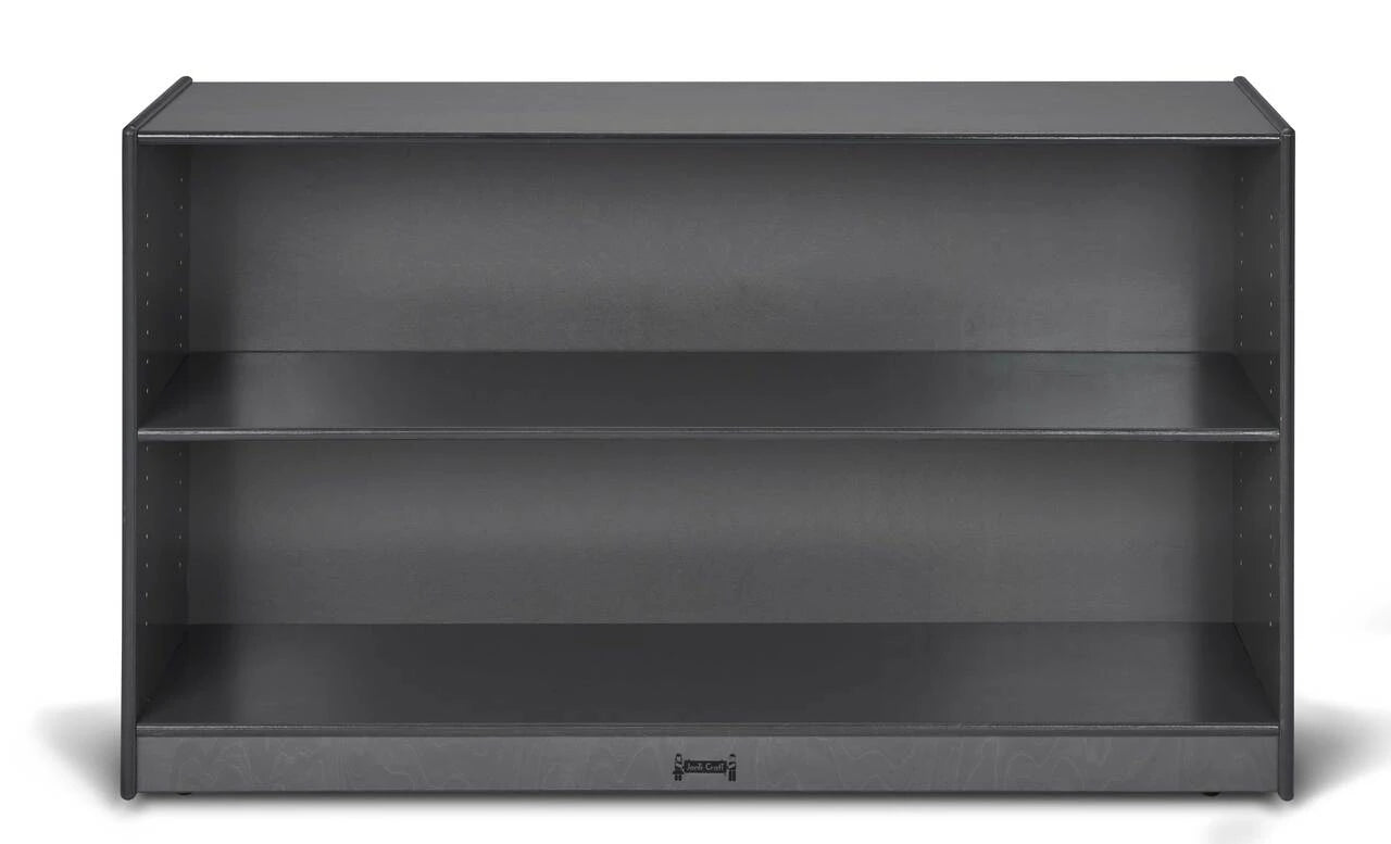 Wooden Gray Adjustable 2 Shelf Toy Storage Bookshelf