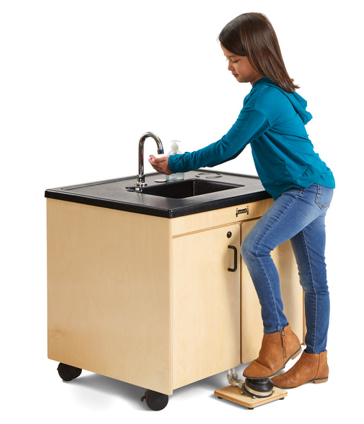 #59005 Jonti-Craft® Clean Hands Helper Portable Sink – Nonelectric - 26" Counter - Plastic Sink