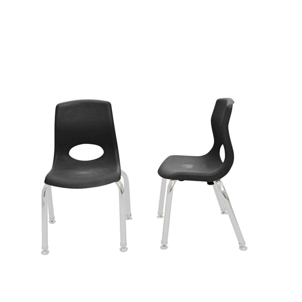 #60100 MyPosture Plus 8" Chair -Set of 2 - Black with Chrome Legs