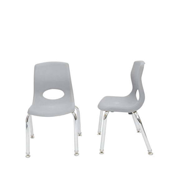 #60118 MyPosture Plus 10" Chair - Set of 2 - Gray with Chrome Legs