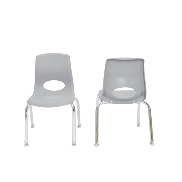 #60103 MyPosture Plus 8" Chair -Set of 2 - Gray with Chrome Legs
