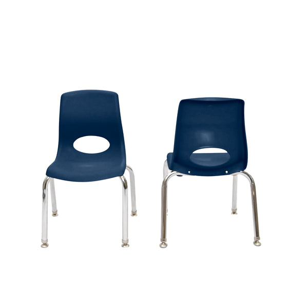 #60121 MyPosture Plus 10" Chair - Set of 2 - Navy with Chrome Legs