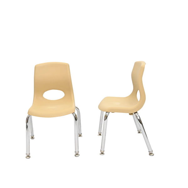 #60109 MyPosture Plus 8" Chair -Set of 2 - Tan with Chrome Legs