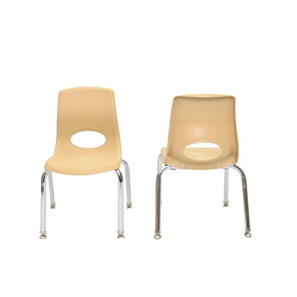 #60124 MyPosture Plus 10" Chair - Set of 2 - Tan with Chrome Legs