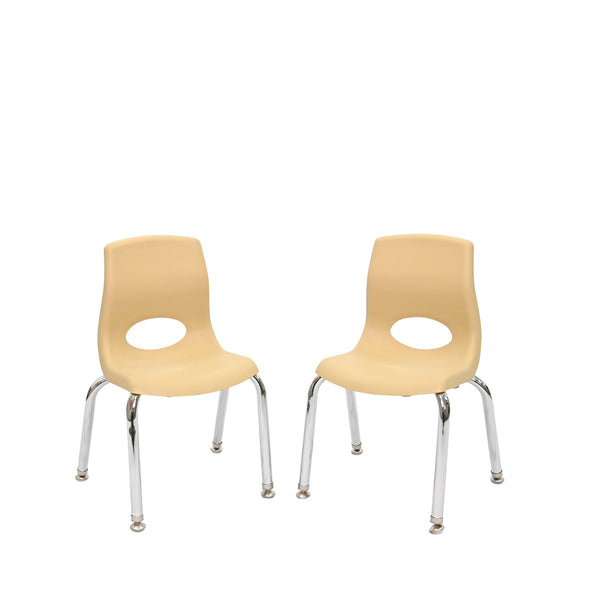 #60124 MyPosture Plus 10" Chair - Set of 2 - Tan with Chrome Legs