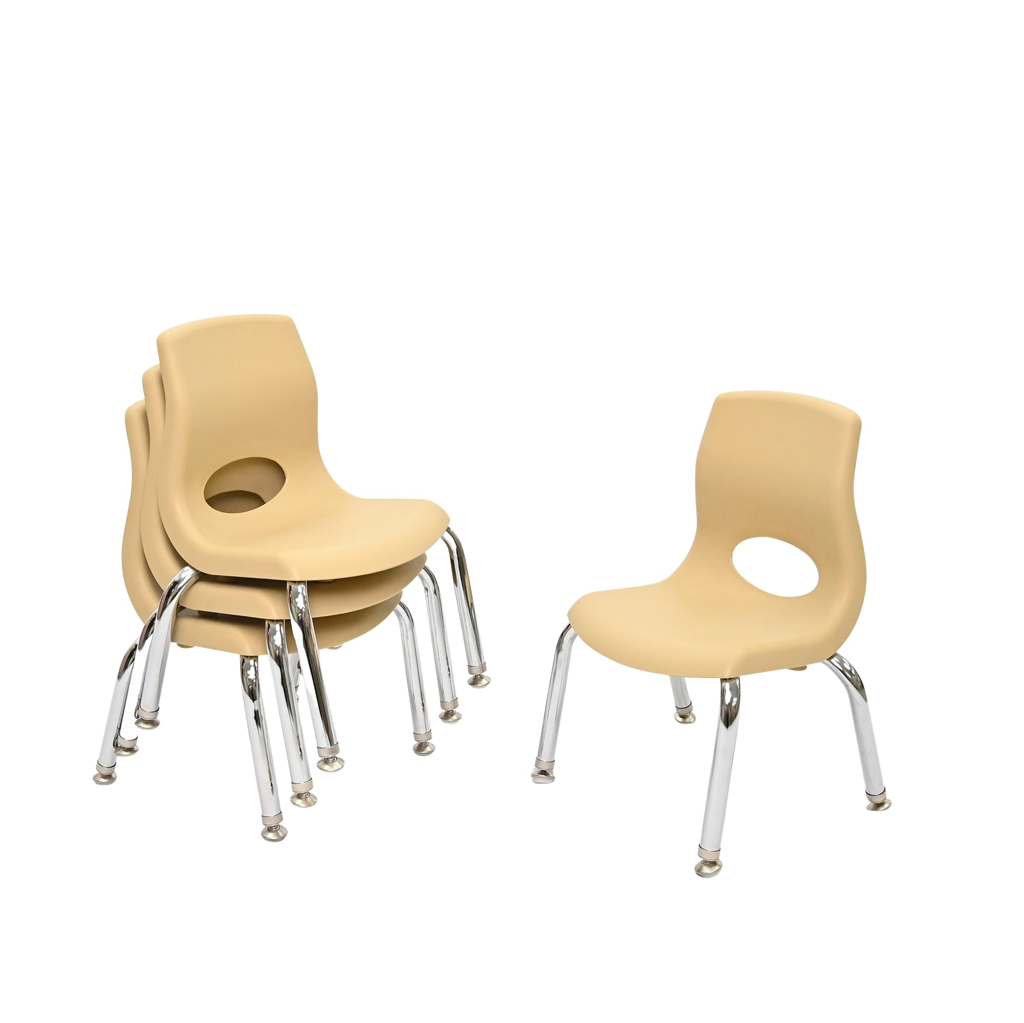 Silla MyPosture Plus de 8" (n.° 60110) - Juego de 4 - Color tostado con patas cromadas