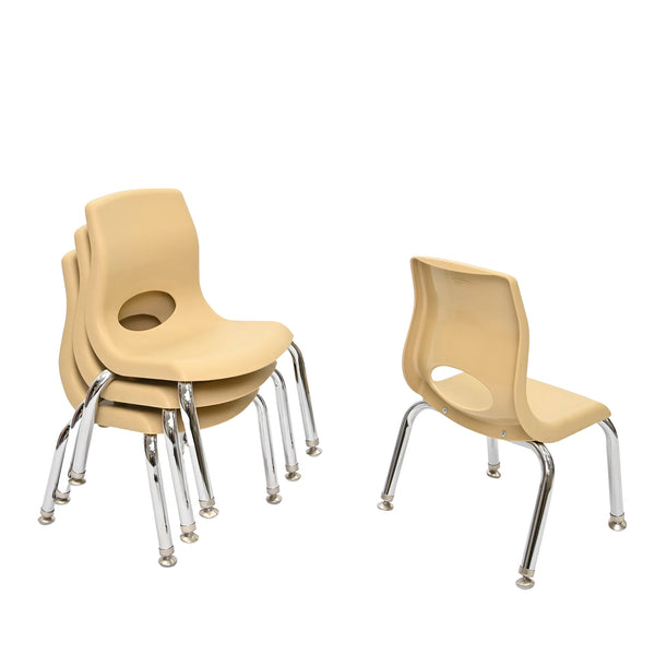 #60110 MyPosture Plus 8" Chair - Set of 4 - Tan with Chrome Legs