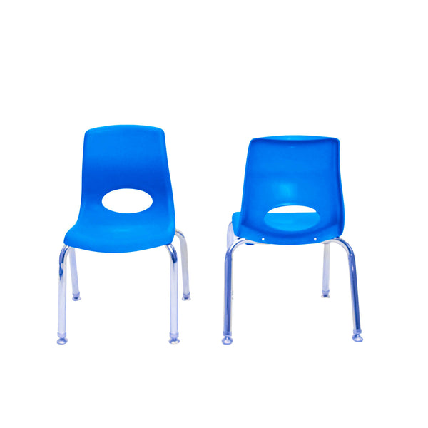#60141 MyPosture Plus 12" Chair - Set of 2 - Blue with Chrome Legs