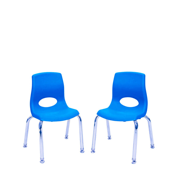 #60141 MyPosture Plus 12" Chair - Set of 2 - Blue with Chrome Legs