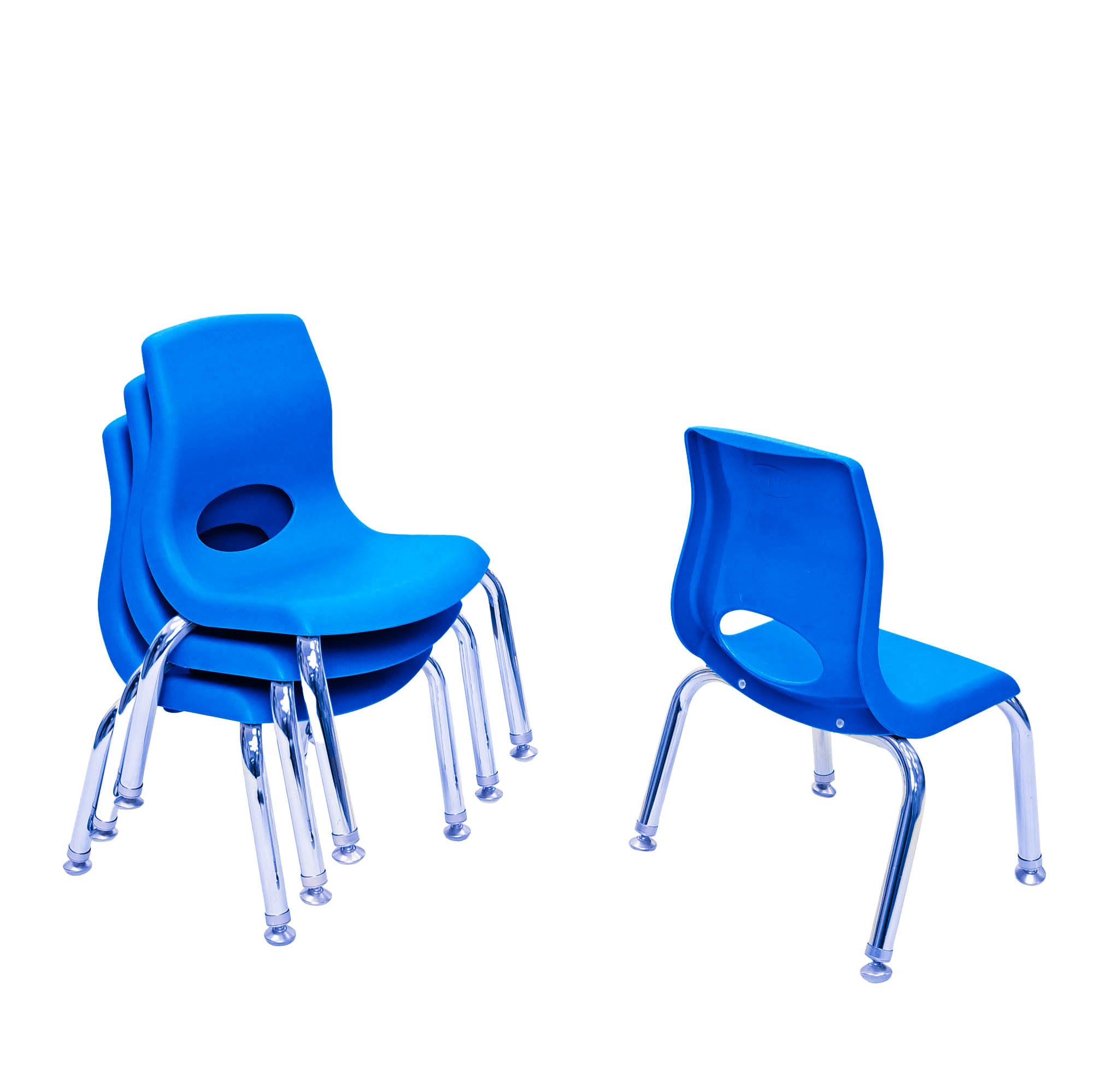 #59417 MyPosture Plus 10" Chair - Set of 4 - Blue with Chrome Legs