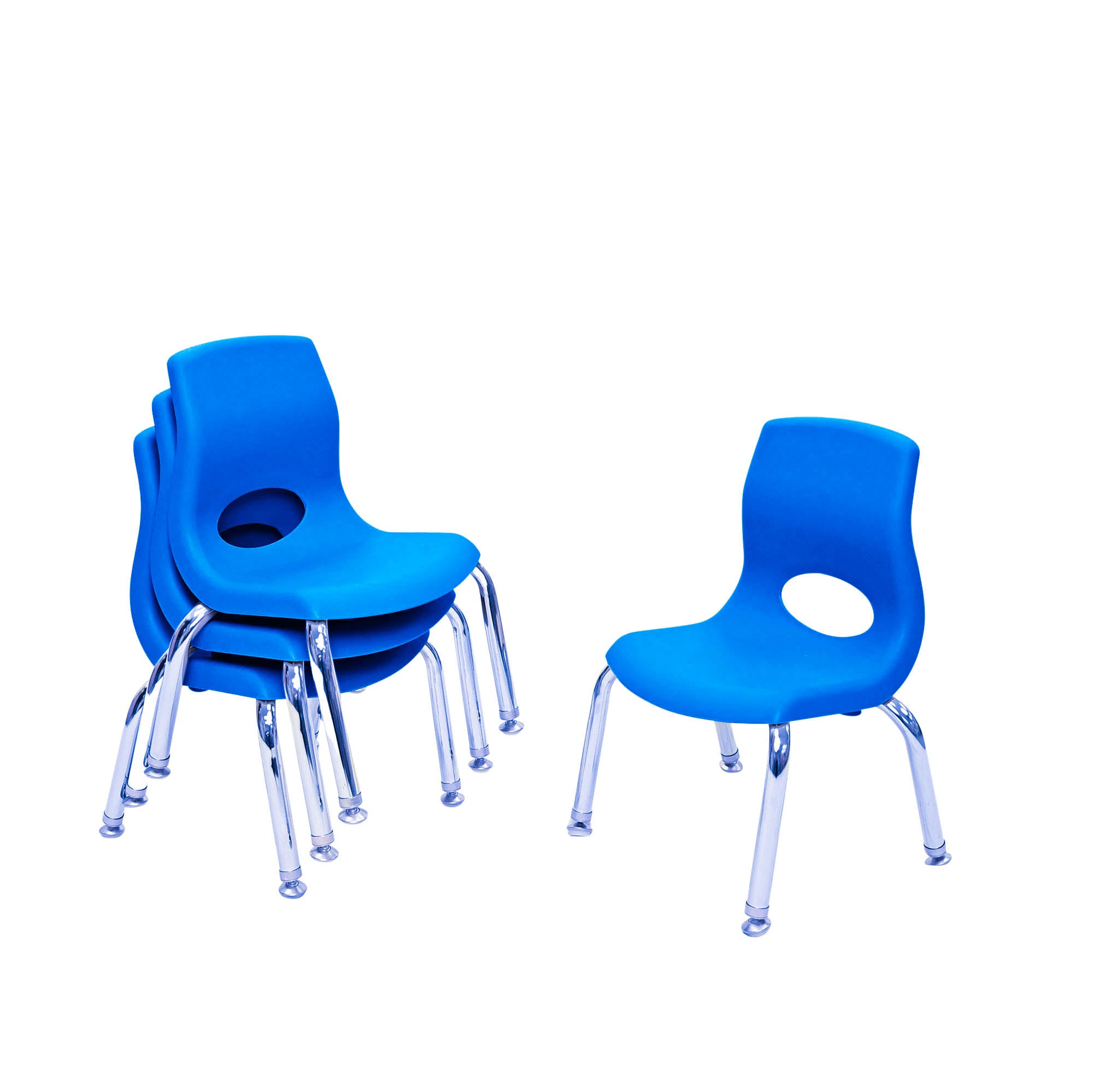 #59417 MyPosture Plus 10" Chair - Set of 4 - Blue with Chrome Legs