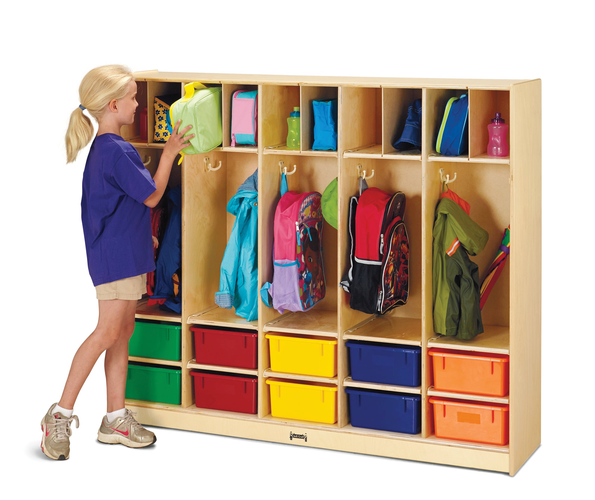 #1047 Jonti-Craft® Large Locker Organizer with 10 Colored Tubs