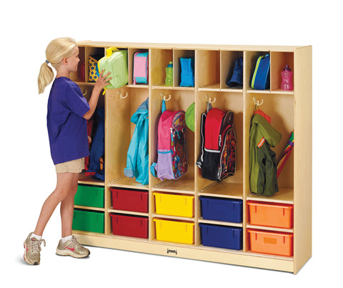 #1047 Jonti-Craft® Large Locker Organizer with 10 Colored Tubs