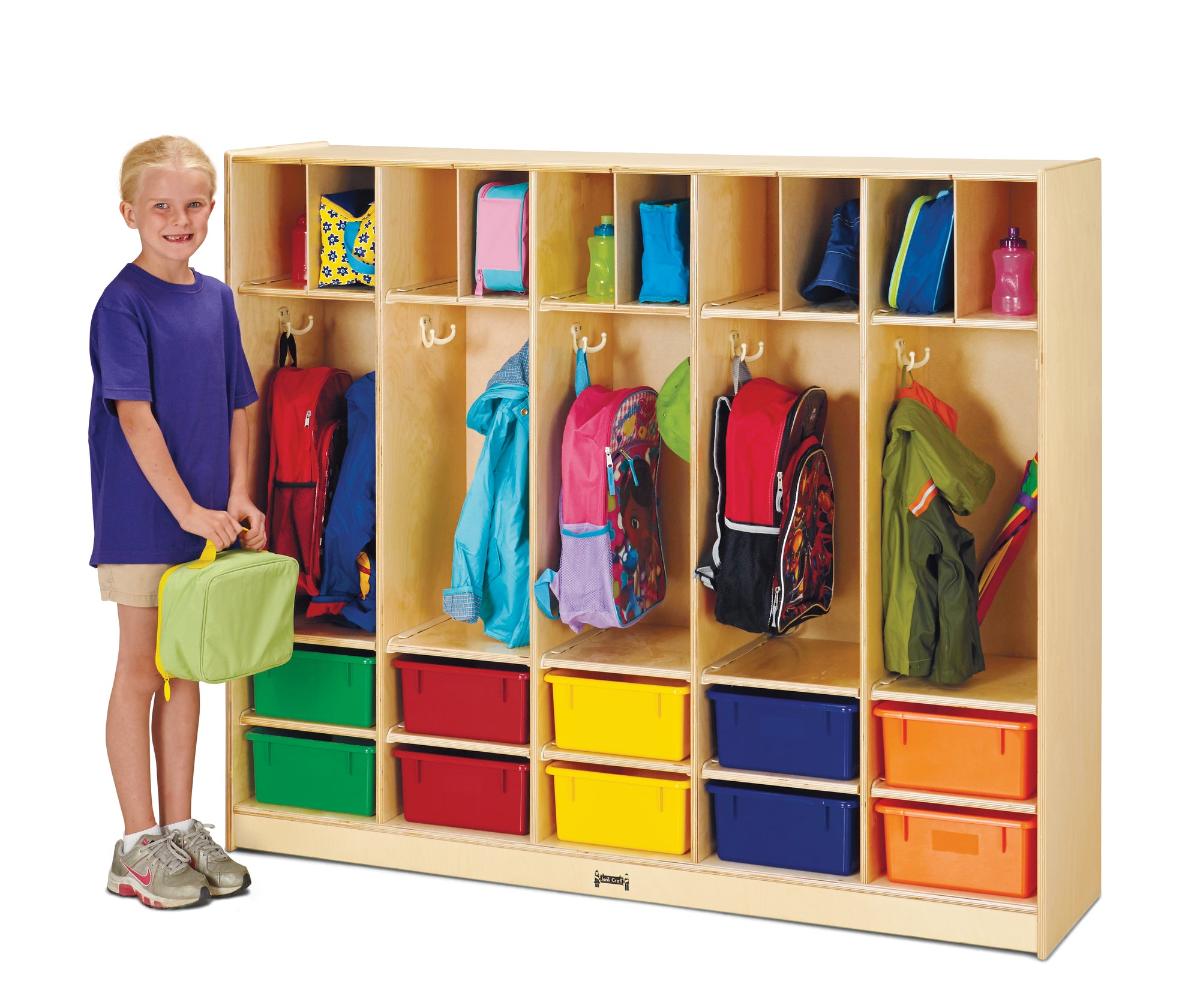 #1047 Jonti-Craft® Large Locker Organizer with 10 Colored Tubs