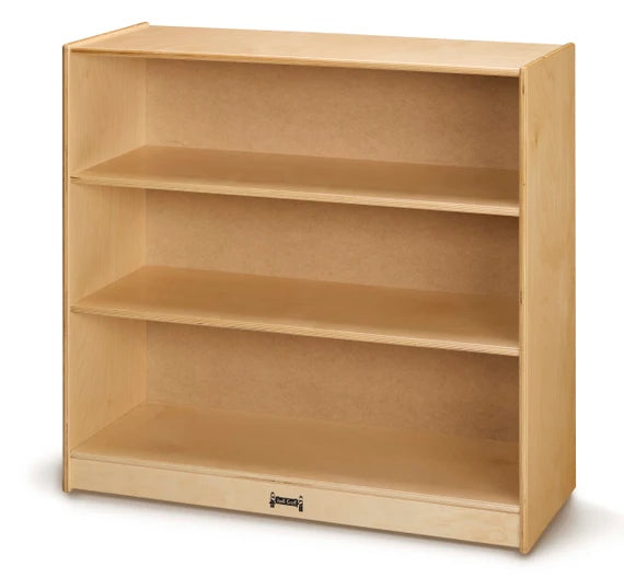 Kids Mobile Wooden Three Shelf Storage Bookcase With Casters
