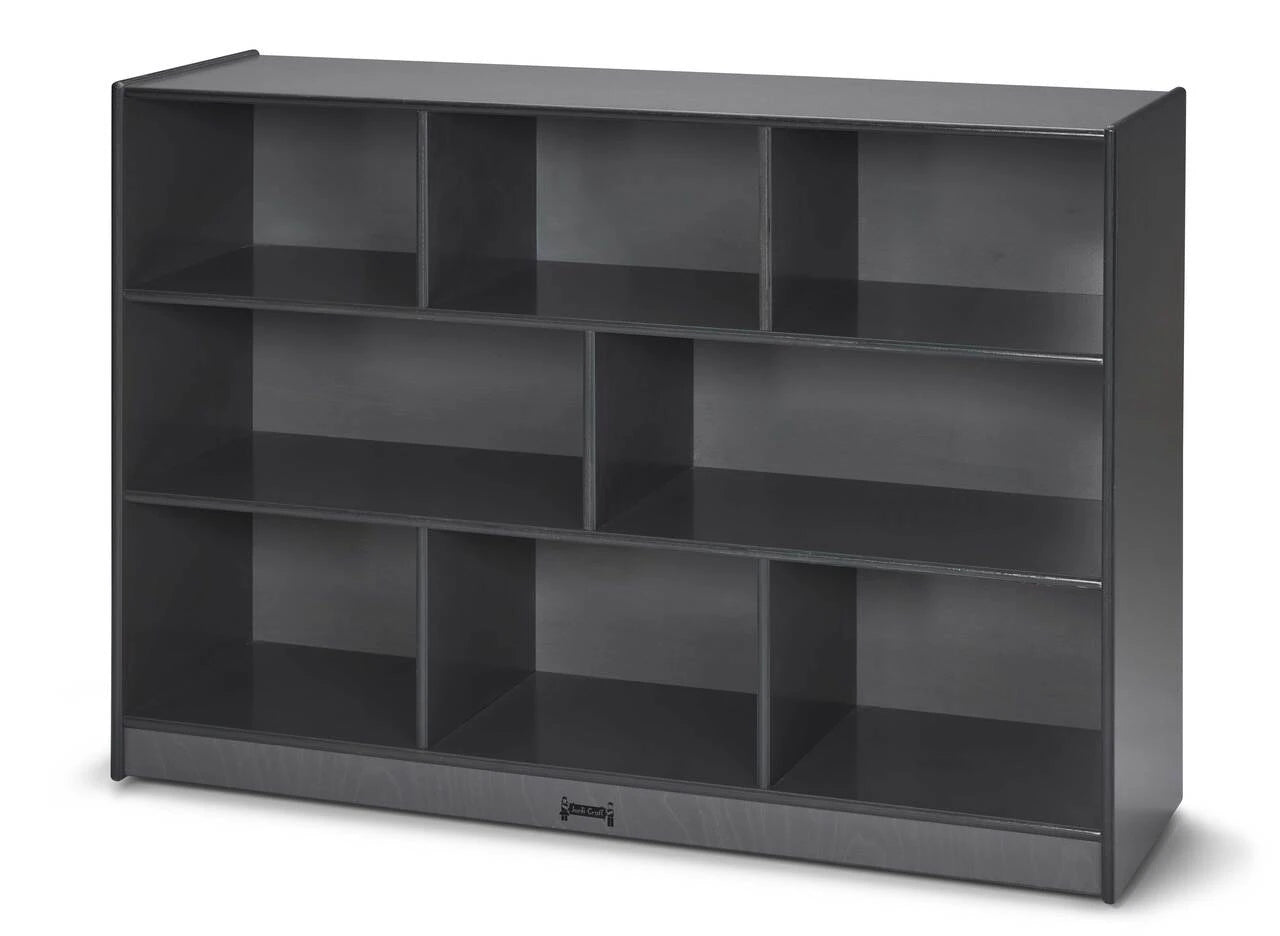 Gray Wooden Daycare Classroom Toy Storage Bookshelf