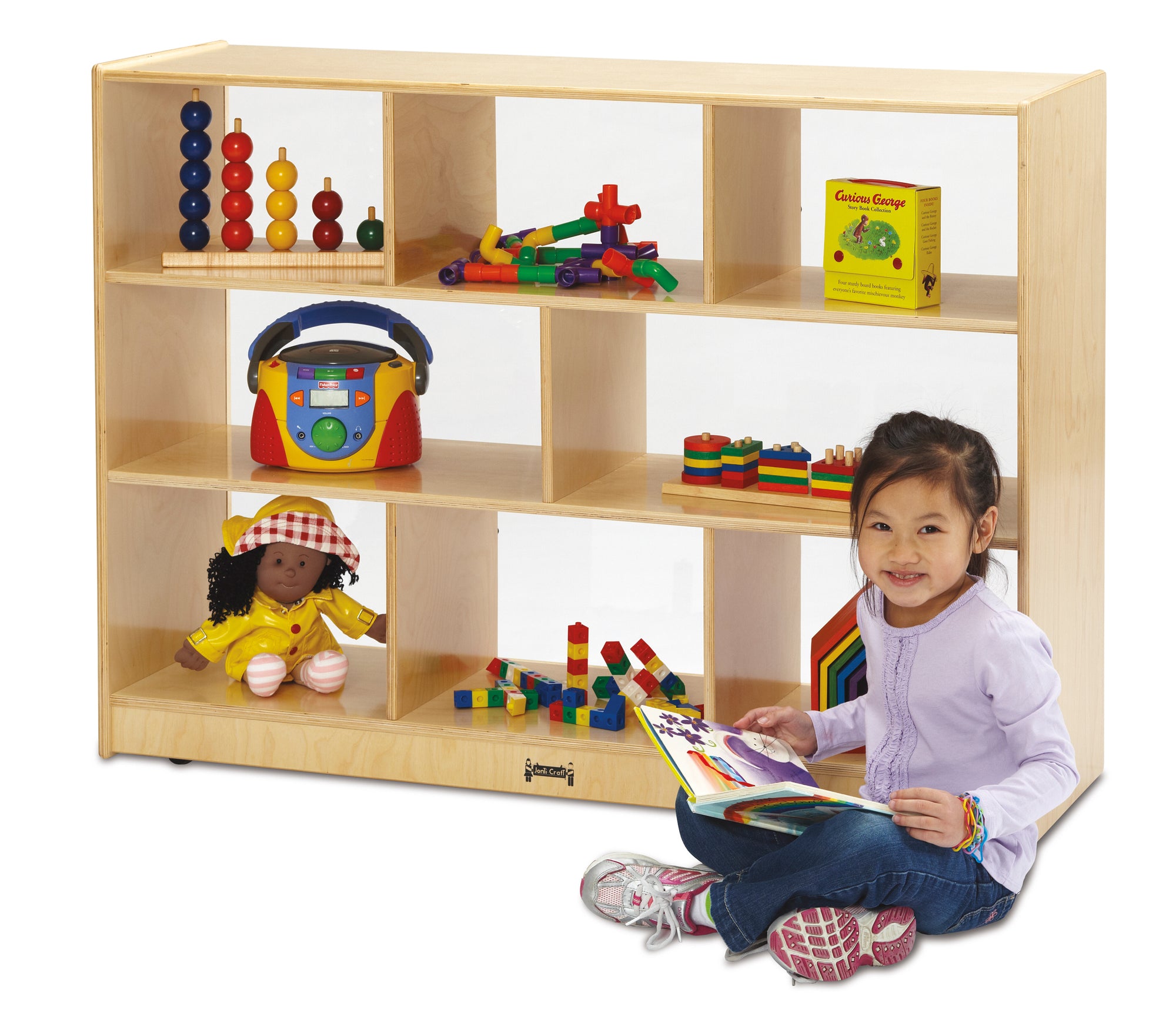 #1062 Jonti-Craft® Unidad de almacenamiento móvil individual de gran tamaño - Parte posterior de plexiglás