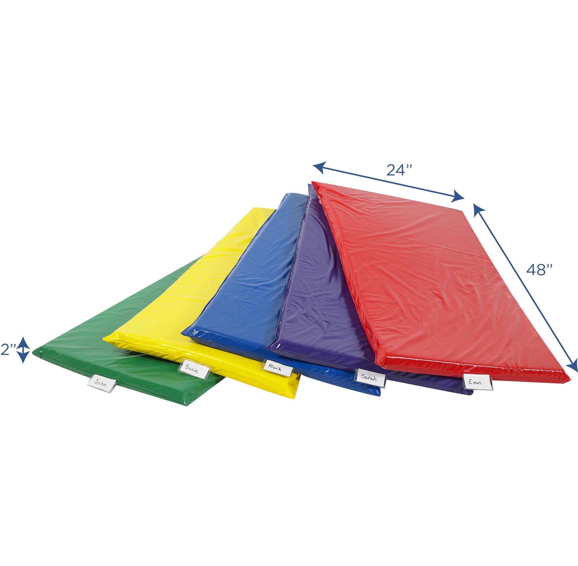 #9279 Tapetes de descanso arcoíris - 2" de grosor, juego de 5 colores