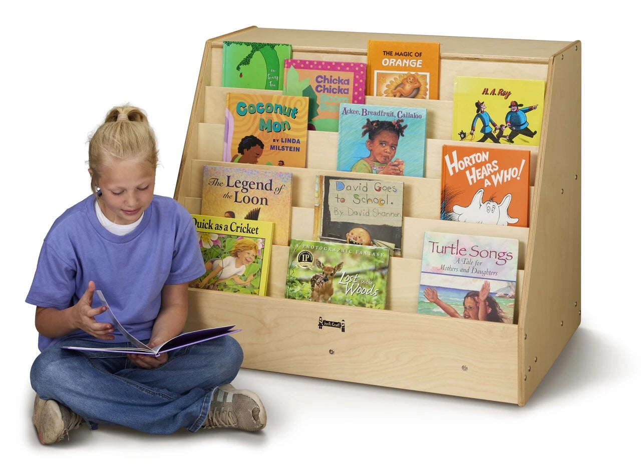Wooden Six Shelf Book Display Bookshelf Stand