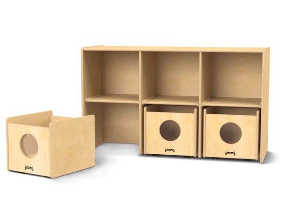 #1212 Jonti-Craft® See-N-Wheel Shelf - 3 - W/3 See-N-Wheel Bins