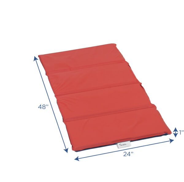 #60675 1" Angels 4 Section Folding Rest Nap Mat - Set of 5 - Red/Blue