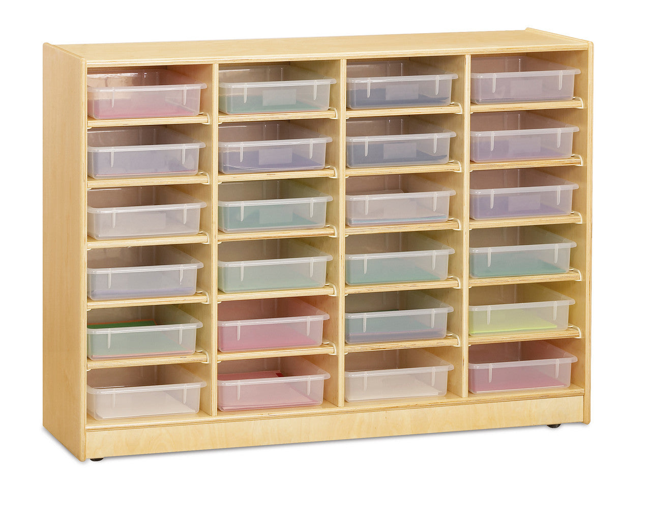 #59741 Jonti-Craft® 24 Paper-Tray Mobile Storage - without Paper-Trays - Plywood Back