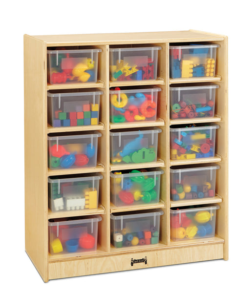 #59749 Jonti-Craft® 15 Cubbie-Tray Mobile Unit – with Clear Trays - Plywood Back