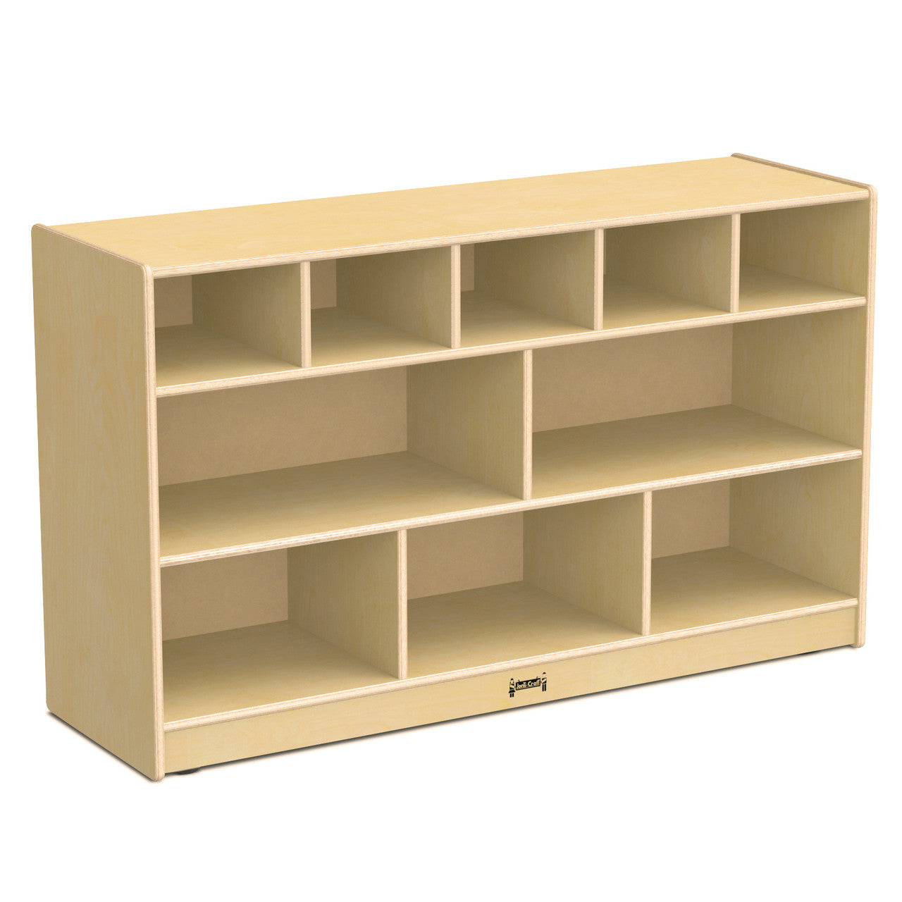 #59753 Jonti-Craft® Low Combo Unidad de almacenamiento móvil - sin contenedores - Parte posterior de madera contrachapada