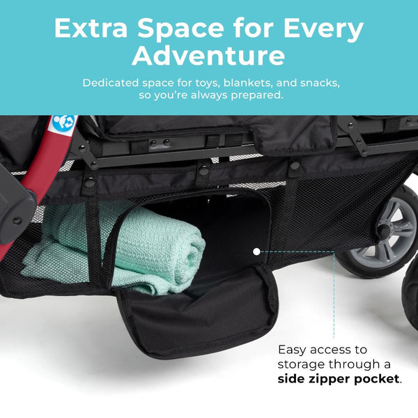 #18613 Gaggle® Trio Sport Tandem Stroller, RED