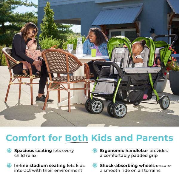 #18614 Gaggle® Trio Sport Tandem Stroller, LIME