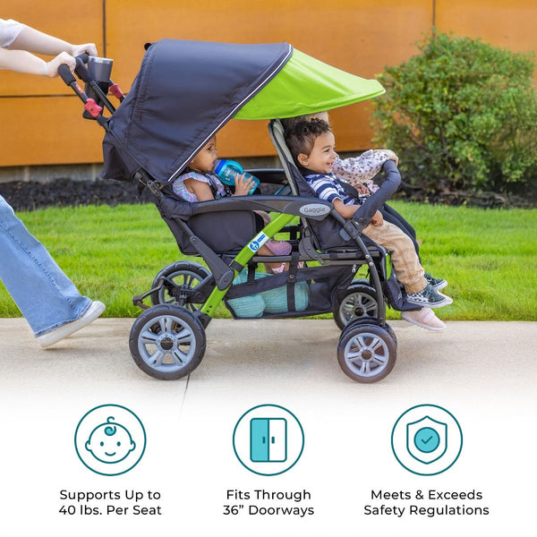 #18619 Gaggle® Quad Sport 4 Passenger Stroller, LIME