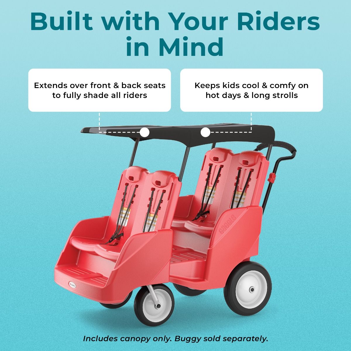 #18627 Gaggle® Parade™ 4 Techo, Negro con Raya Gris