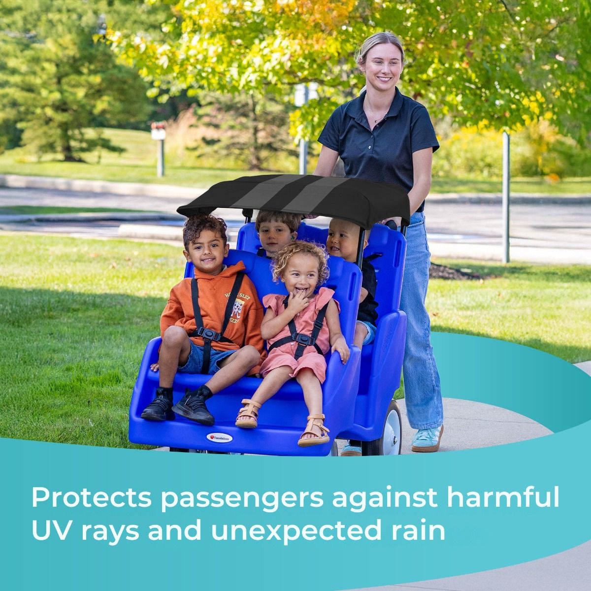 #18627 Gaggle® Parade™ 4 Techo, Negro con Raya Gris