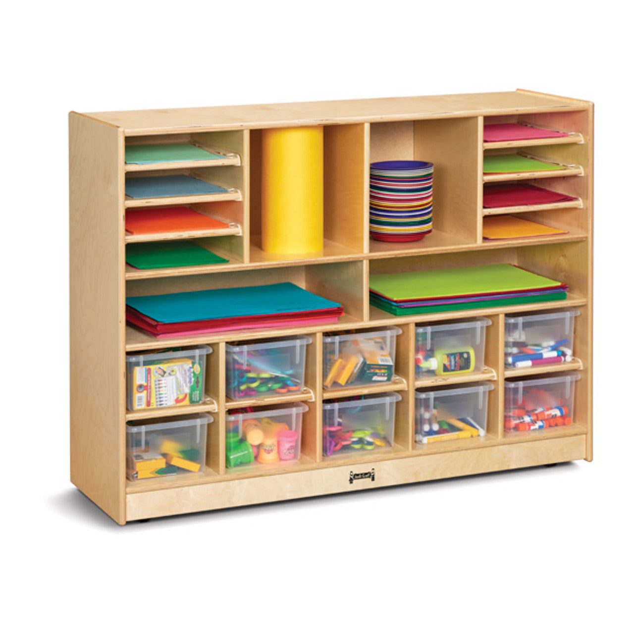 #59808 Jonti-Craft® Unidad móvil seccional de lujo Cubbie-Tray - con bandejas transparentes