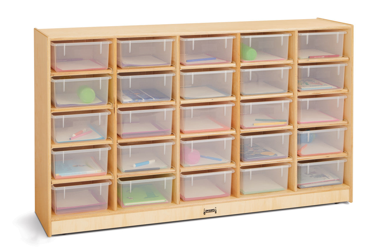 #59796 Jonti-Craft® 25 Tub Mobile Storage - with Clear Tubs - Magnetic Write-n-Wipe Back