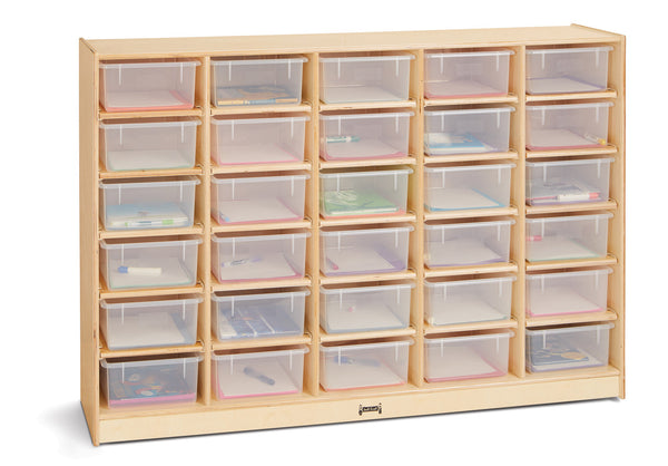 #59803 Jonti-Craft® 30 Tub Mobile Storage - with Clear Tubs - Plywood Back