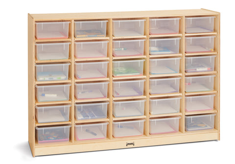#59803 Jonti-Craft® 30 Tub Mobile Storage - with Clear Tubs - Plywood Back