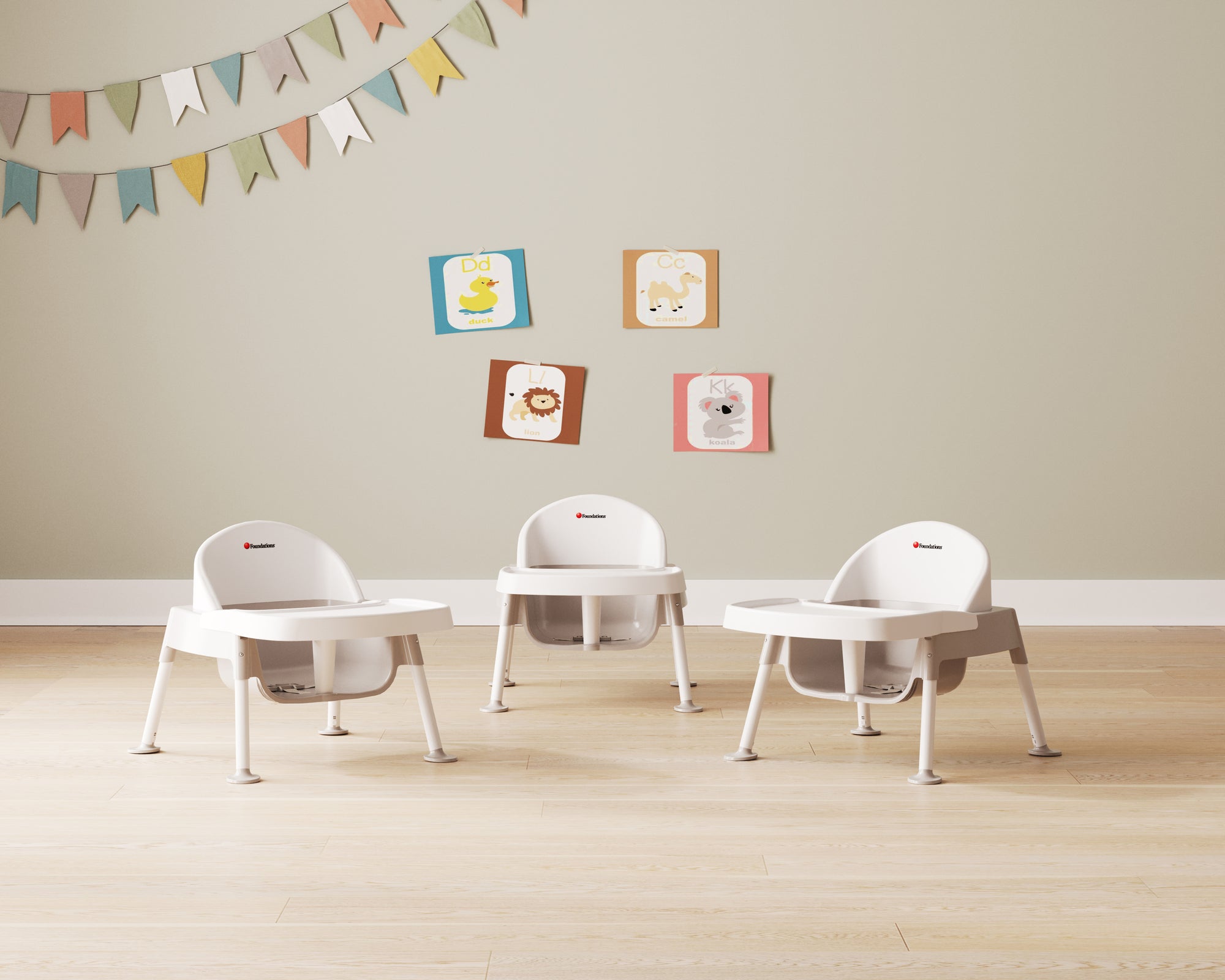 Sillas de alimentación Secure Sitter™ n.° 59890, altura del asiento de 5", paquete de 3