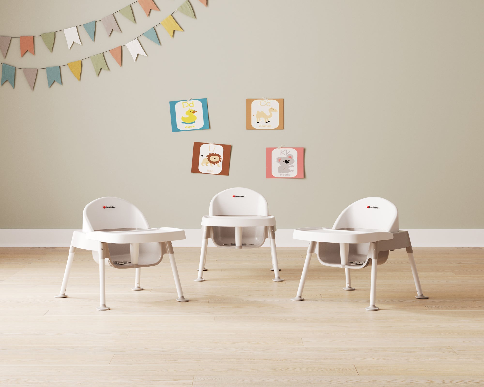 Sillas de alimentación Secure Sitter™ n.° 59891, altura del asiento: 7", paquete de 3