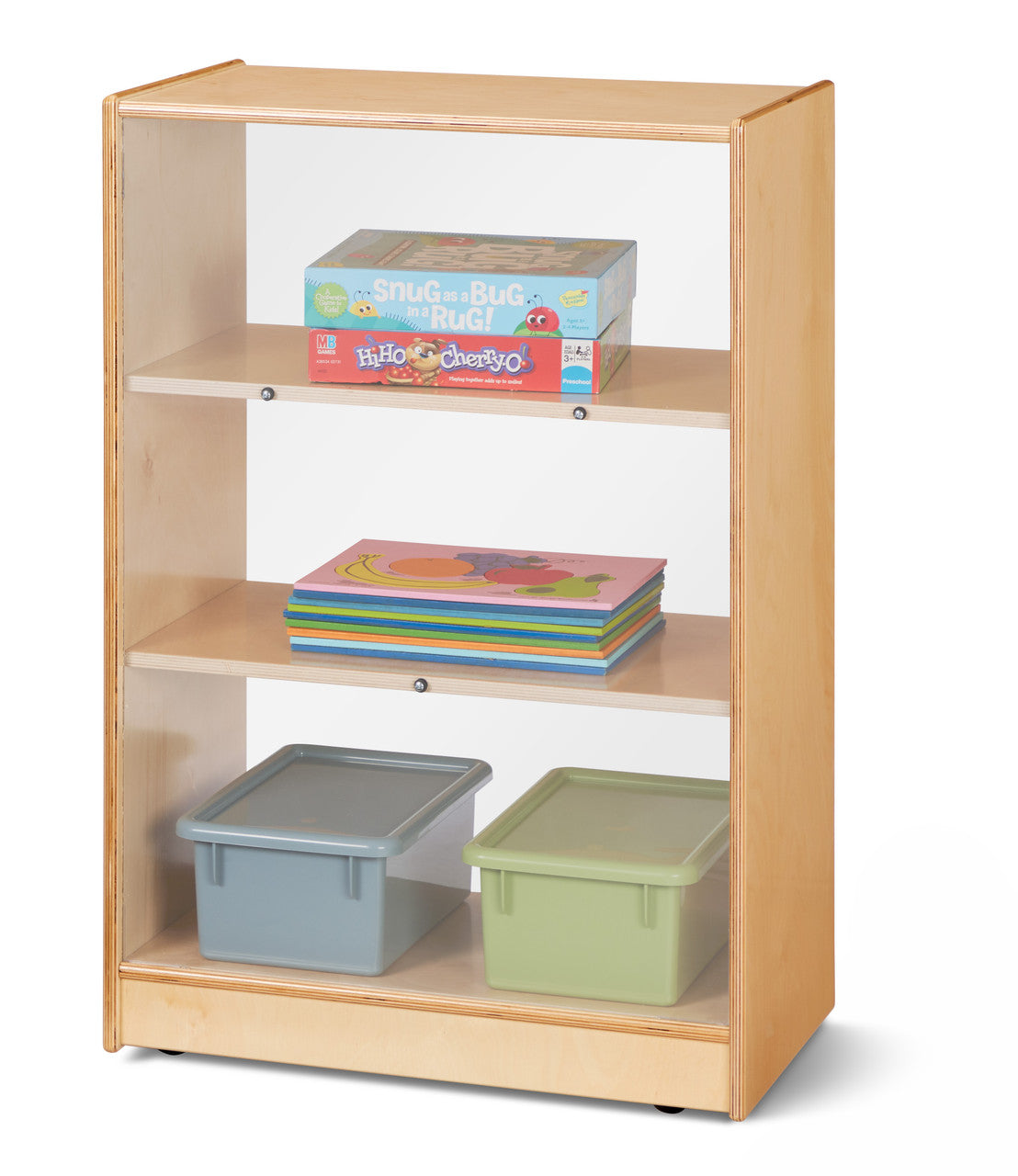 #59732 Jonti-Craft® Space-Saver Mobile Straight-Shelf - See-Thru Back