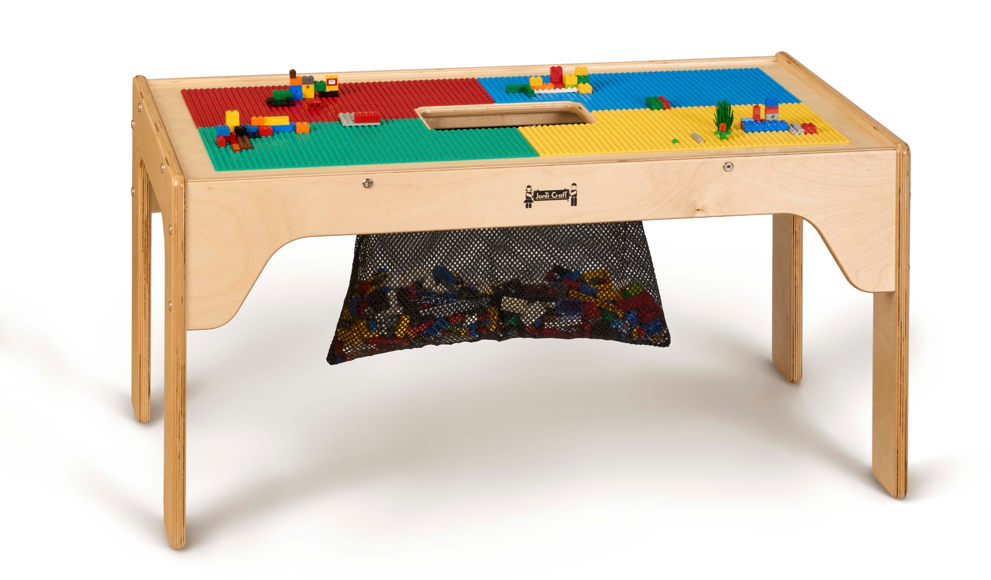 Kids LEGO® Compatible Wood Rectangle Storage Table