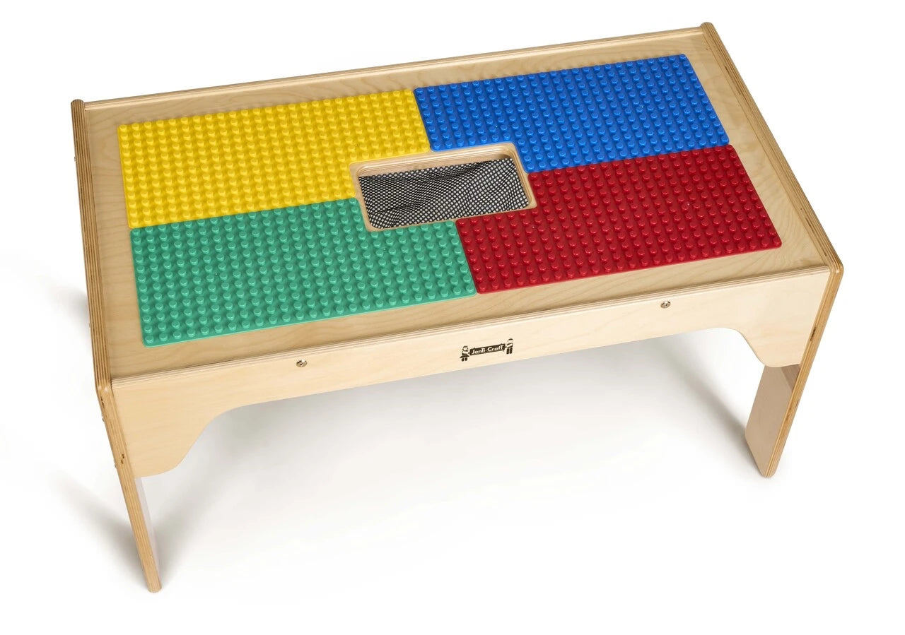 Kids DUPLO® Compatible Wood Rectangle Storage Table