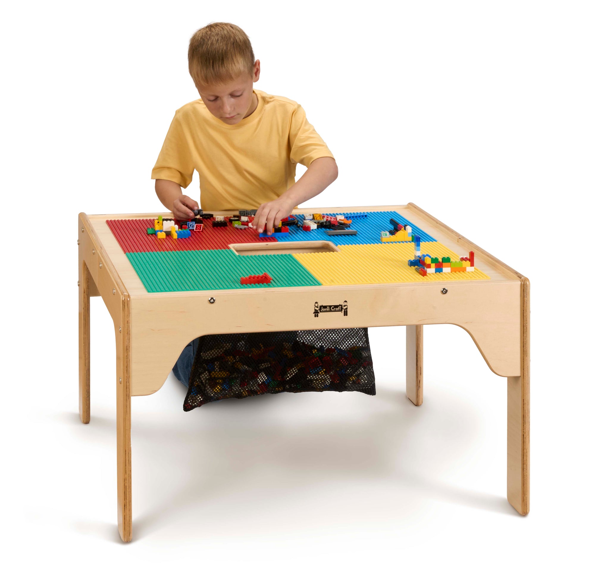 Kids LEGO® Compatible Wood Square Storage Table